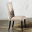 Chaises d'appoint rembourrées en lin beige pour 2 personnes, pour la salle à manger, le dossier et les pieds au fini vieilli, largeur de produit de 26 pouces, poids de l'emballage de 41 livres et de 36 livres