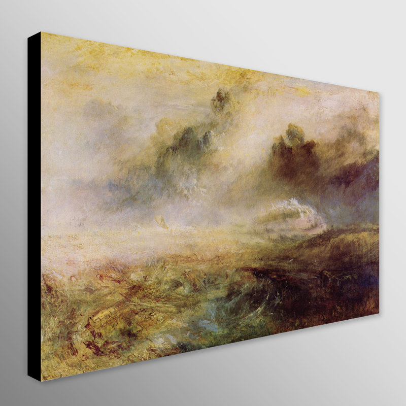 Rough Sea With Wreckage by J.M.W. Turner - Wrapped Canvas Art Prints, 21 cm H x 31 cm W