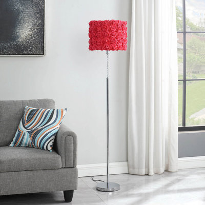 Red Roses In Bloom 63-Inch Acrylic Metal Floor Lamp | Gift Idea