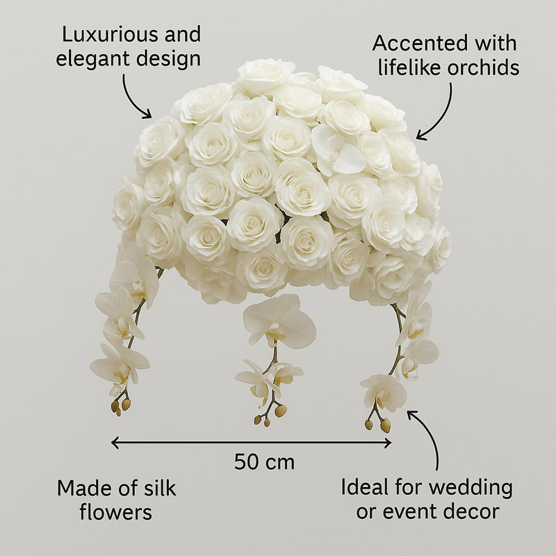 50cm Faux Rose Plant