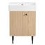 Meuble-lavabo en bois 21,6 po, armoire combinée, meuble de rangement pour salle de bain, lavabo simple en céramique, rangement sur le côté droit-13037167