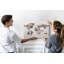 Wall Mounted bulletin board print wall art kitchen notice board home office corkboard Bricks world map