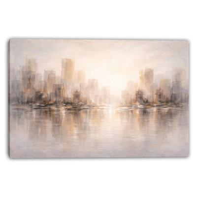 Art mural sur toile Sunrise Reflection City