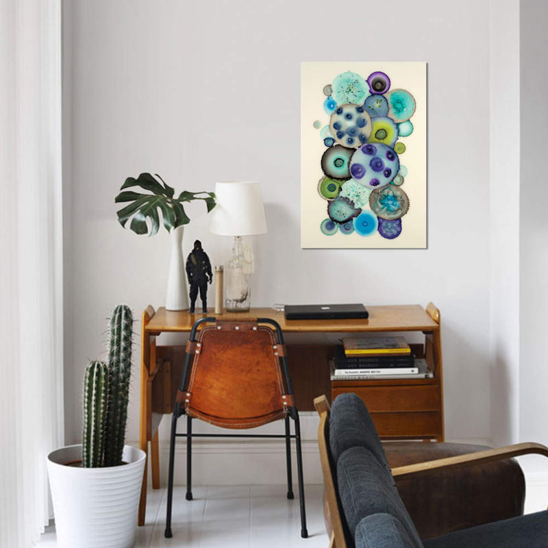 « géodes ii » par laura van horne, impression sur toile, H 60 po x l 40po x P 1,5 po, Toile tendue, Pas de tapis