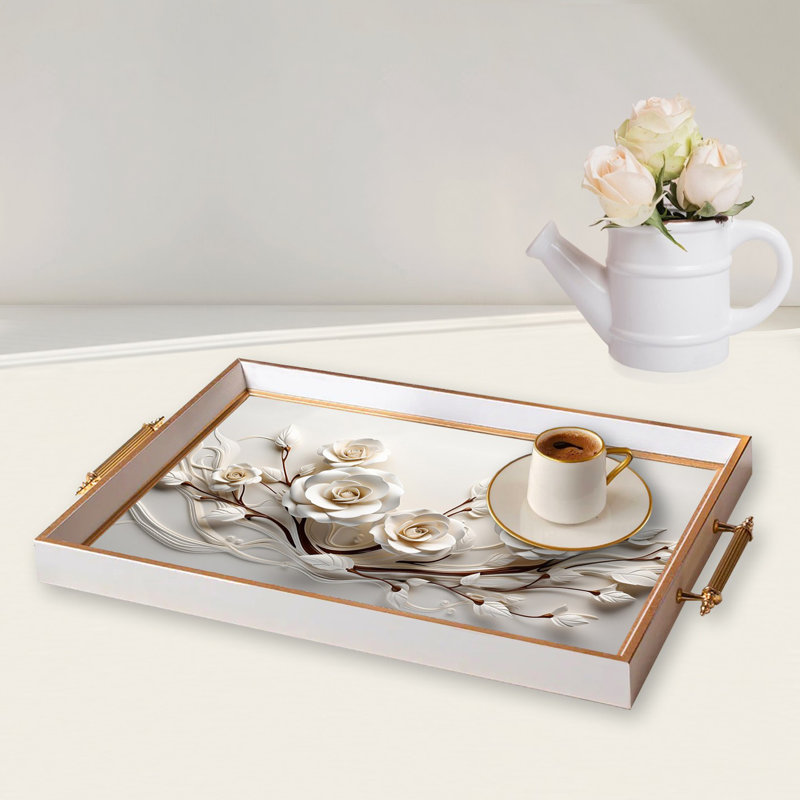 Elegant Glass Tray, 19.7 x 11.4 x 1.4 inches | 100% Durable Glass Construction | Easy to Clean with Damp Cloth | Ideal for Serving, Decorative Display, and Organizing | Stylish Addition to Home Décor