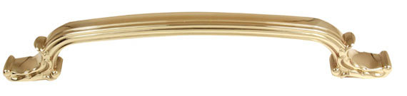 Ornate Appliance Pull, Polished Brass, 8"