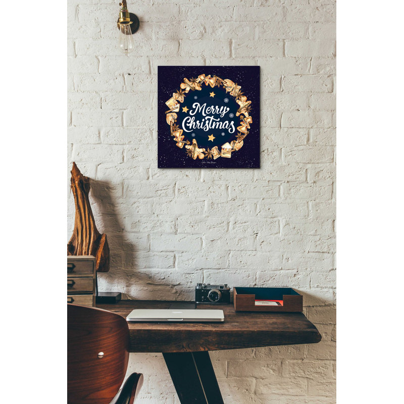 «Gingerbread Merry Christmas Wreath» par Seven Trees Design, art mural en verre acrylique, H 12 po x l 12 po x P 0,13 po