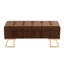 Banc de rangement en acier et velours-1961622274