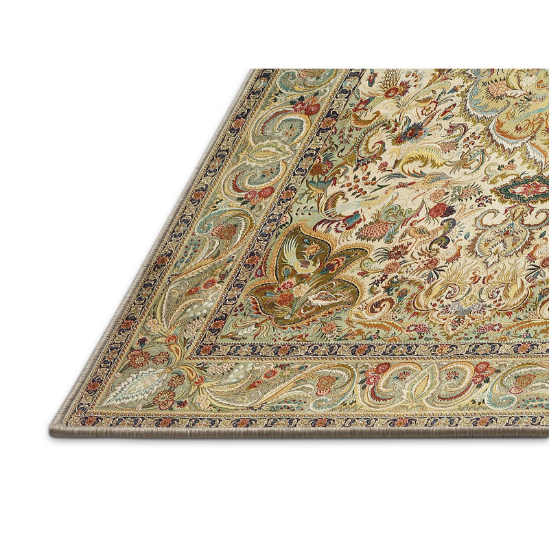 Tapis beige / vert Bridie, Rectangle 8 pi x 12 pi