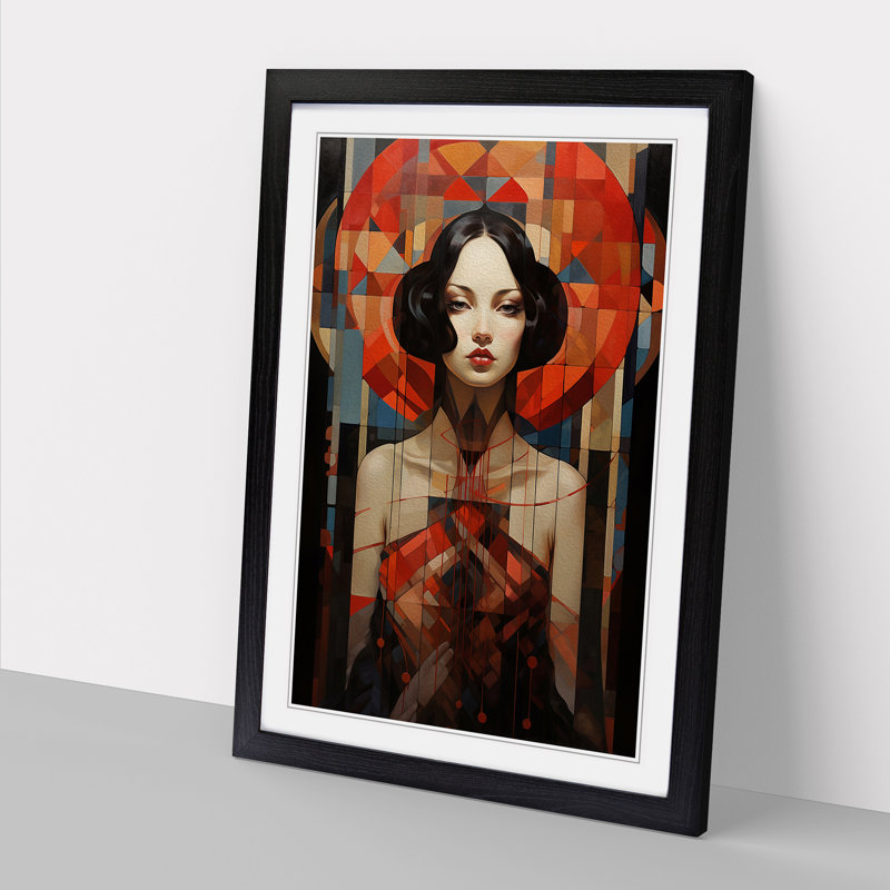 Single Picture Frame Print on Wood, 64cm H x 46cm W, Black Framed