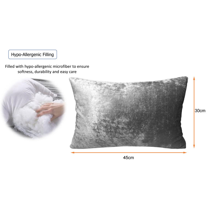 Plattsmouth Ombre Rectangular Throw Cushion, Silver Grey