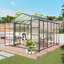 Serre en aluminium 10 x 12 pi à hauteur de gain 10 x 12 pi, panneaux en polycarbonate, base surélevée, durabilité toutes saisons