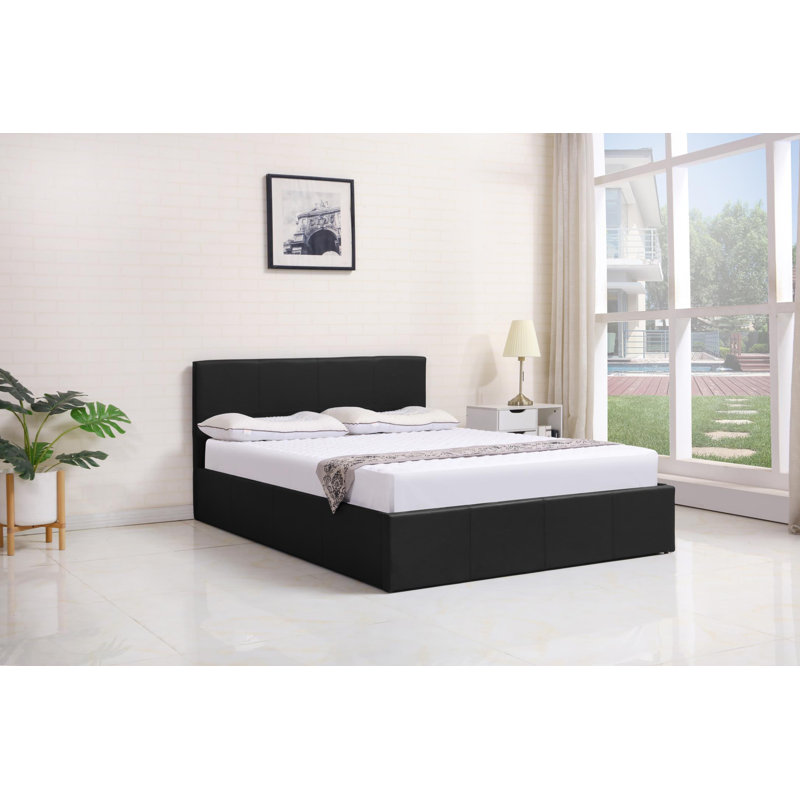 Violetta Upholstered Ottoman Storage Bed, Small Double (4'), Black