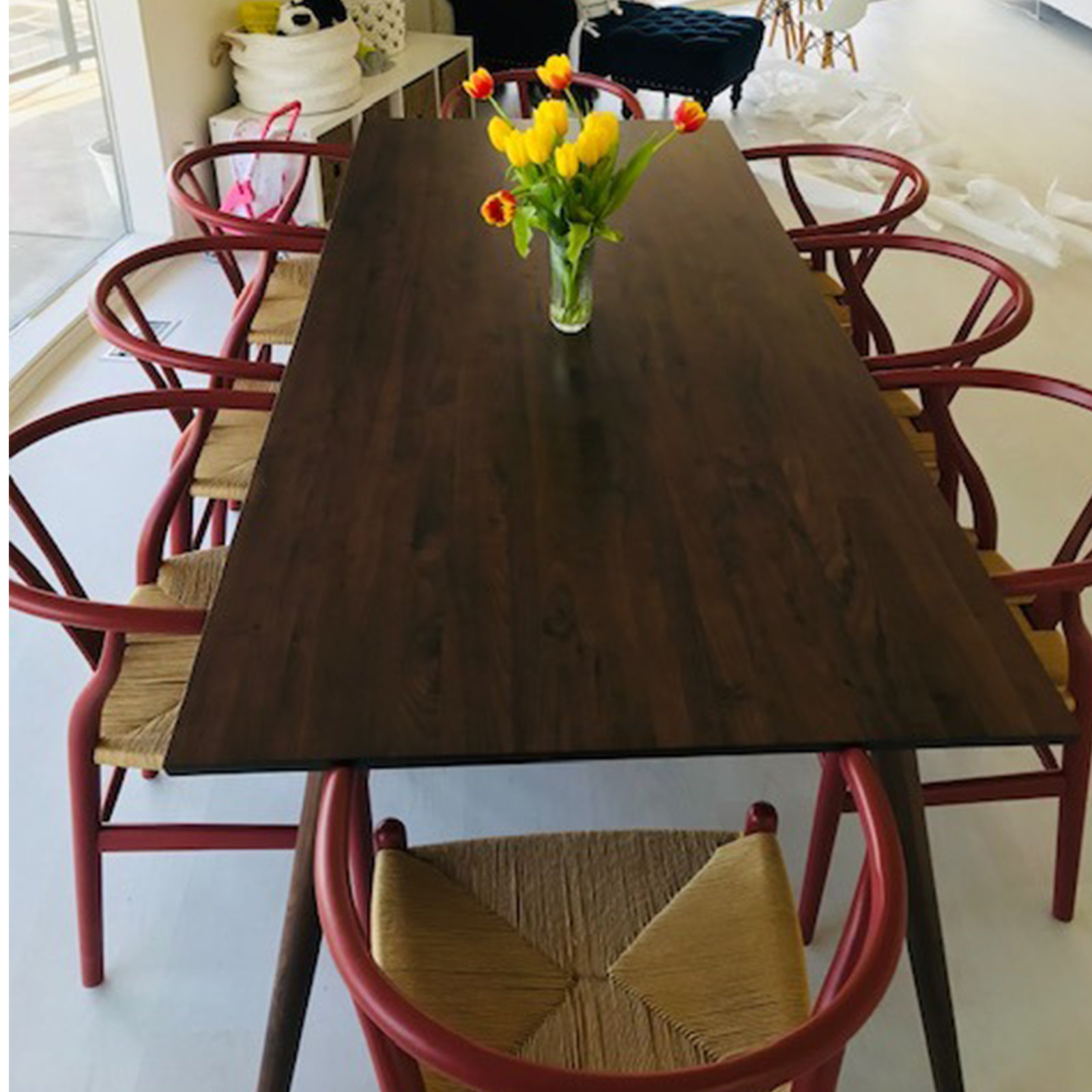 Baruti Wicker Dining Chair, Red/Beige