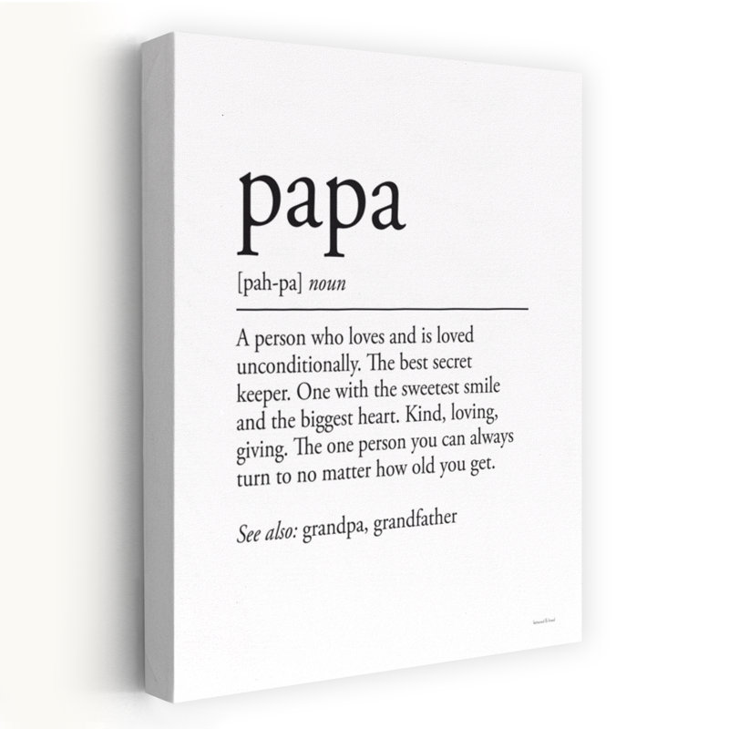 Papa, définition, art contemporain abstrait, H 24 po x l 16 po
