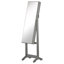Armoire à bijoux sur pied, organisateur de bijoux verrouillable avec miroir pleine longueur et 3 angles réglables, gris