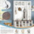 Farmhouse Wooden Hall Tree with 6 Hooks, Adjustable Shelves, and Shoe Cubbies for Entryway Organization-129333392