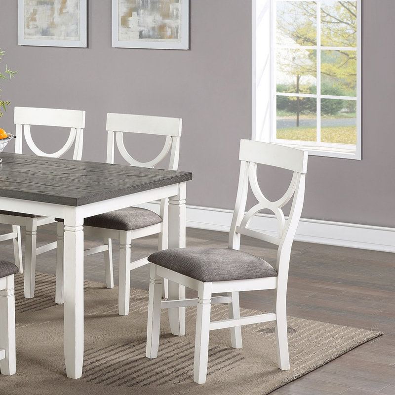 Table de salle à manger 6 pièces avec 4 chaises et un banc en bois d'hévéa