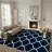 Geometric Power Loom Navy/White Area Rug-1741721486