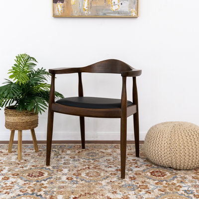 Chaise avec accoudoirs en bois massif Kuo