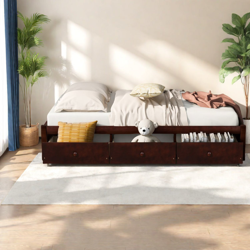 Sturdy Platform Storage Bed With Multiple Drawers For , Ideal For Space Utilization