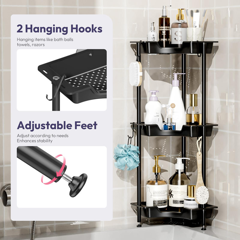 Freestanding Shower Caddy, Black