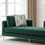 Banquette 77,5 po avec méridienne rembourrée en chenille et canapé-lit avec pieds en métal et 4 coussins décoratifs-130767758