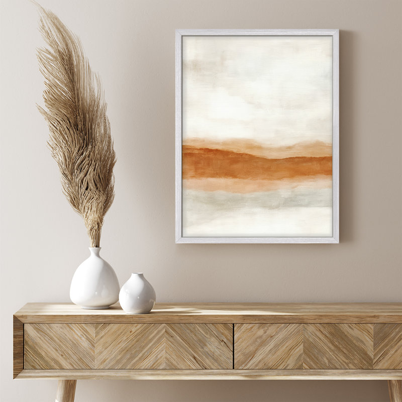 Reproduction d'art abstrait aquarelle neutre, H 14 po x l 11 po, Blanc