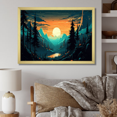 Incroyable ciel nocturne sur les montagnes II - impression