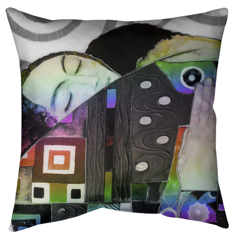 Coussin Gustav Klimt, Arc-en-ciel, 28 po x 28 po