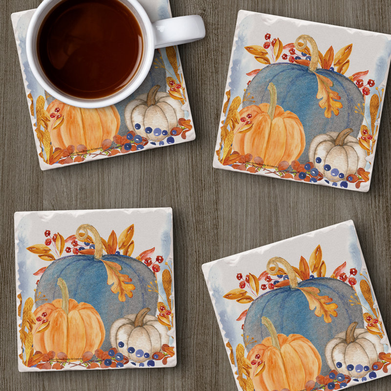 Stoneware Square 4 Piece Coaster Set
