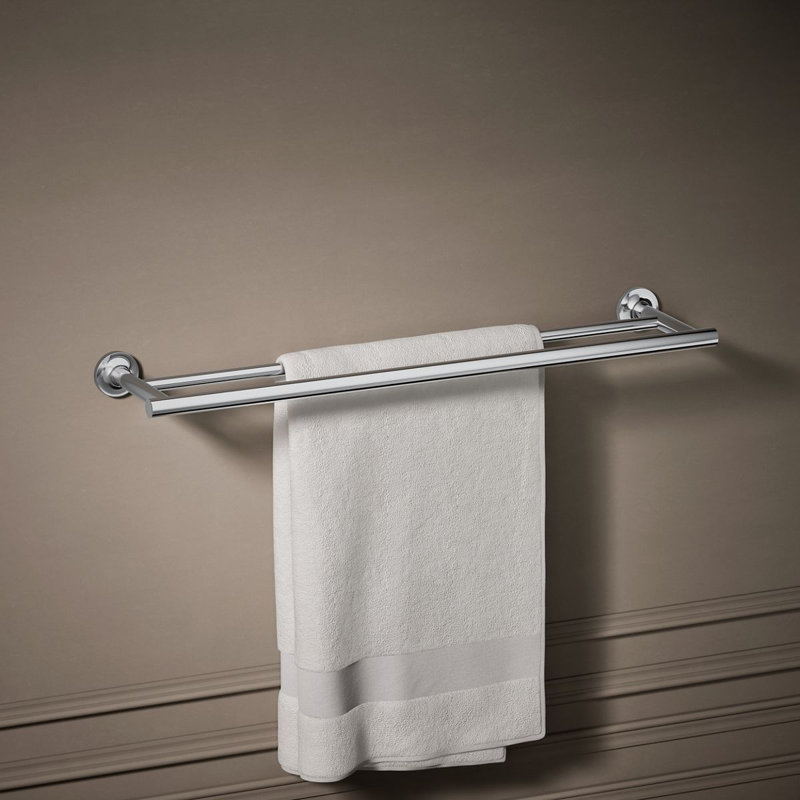 Purist® Double 24" Wall Mounted Towel Bar, Polished Chrome