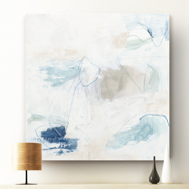 Pebble Coast IV, peinture sur toile, H 10 po x l 10 po x P 1,5 po, Toile tendue