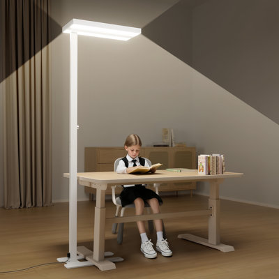Honeywell 77" Dimmable LED Floor Lamp with 8000 Lumens, Adjustable Brightness 4000K Natural Daylight Reading Floor Lamp