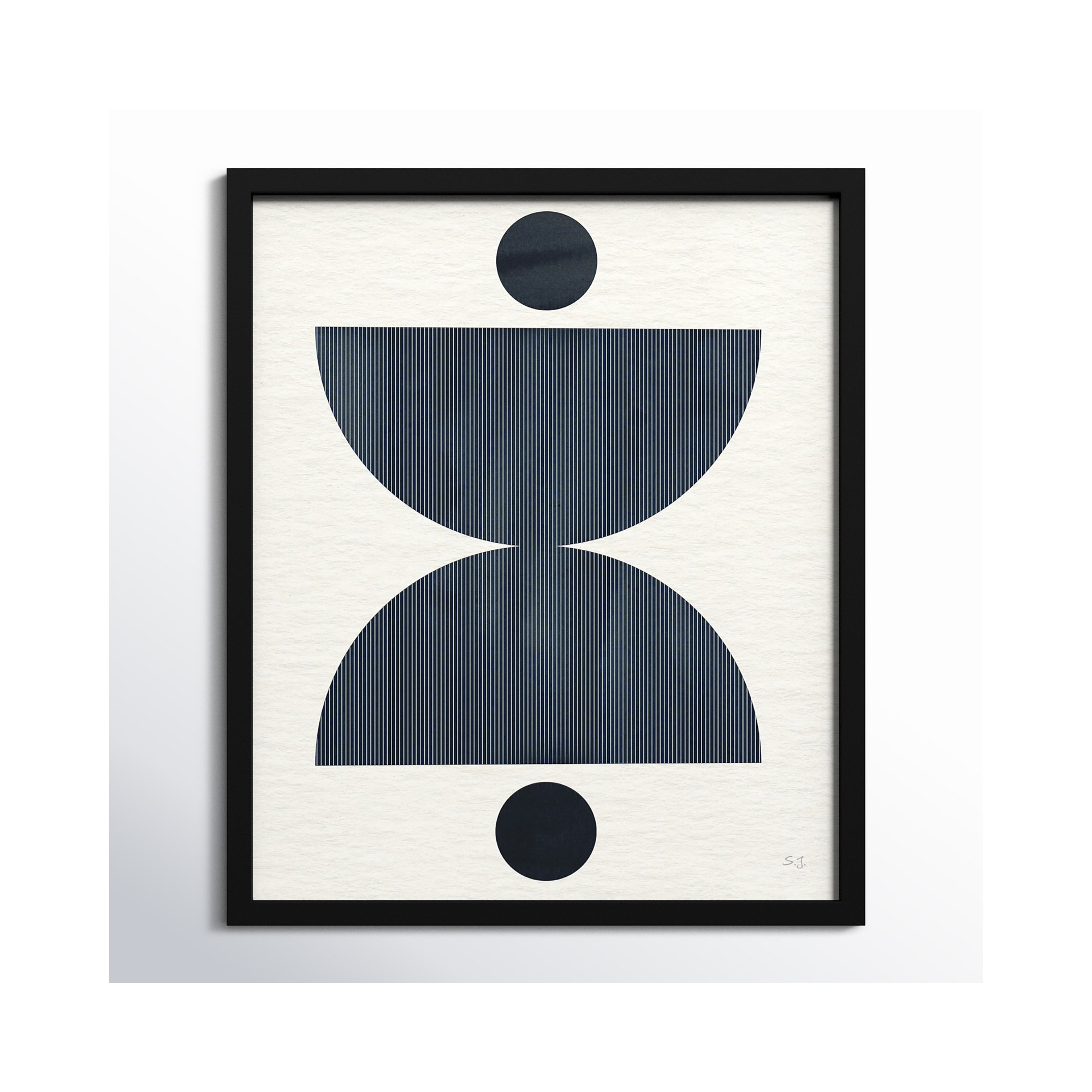 Eclipse II by Susan Jill, 25.5" H x 21.5" W x 0.75" D, Satin Black Framed