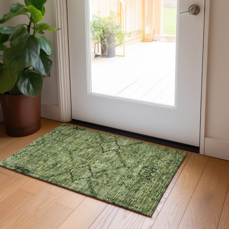  Malchow Non-Slip Indoor Door Mat, Rectangle 1'8" x 2'6"