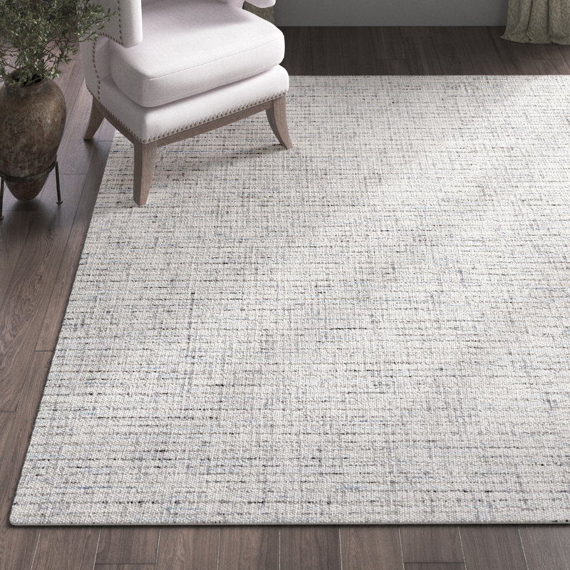 Tapis gris / bleu clair en laine touffeté à la main Aprell, Rectangle 6 pi x 9 pi
