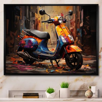 Trottinette orange et bleue