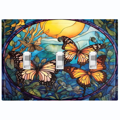 Nature Themed 3 - Gang Toggle Light Switch Standard Wall Plate