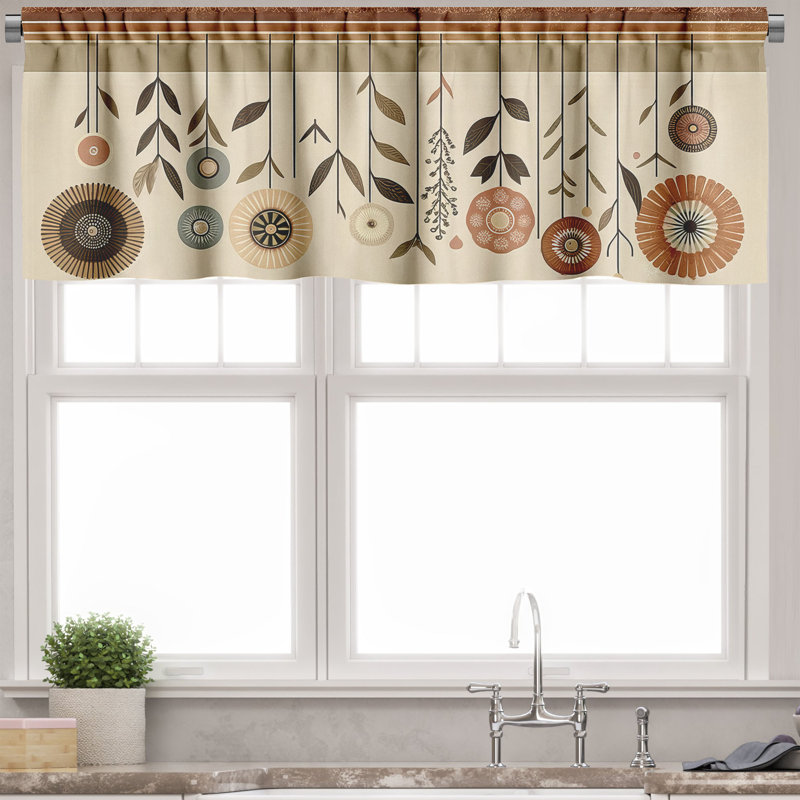 Floral Tailored Window Valance, 54" W x 12" L