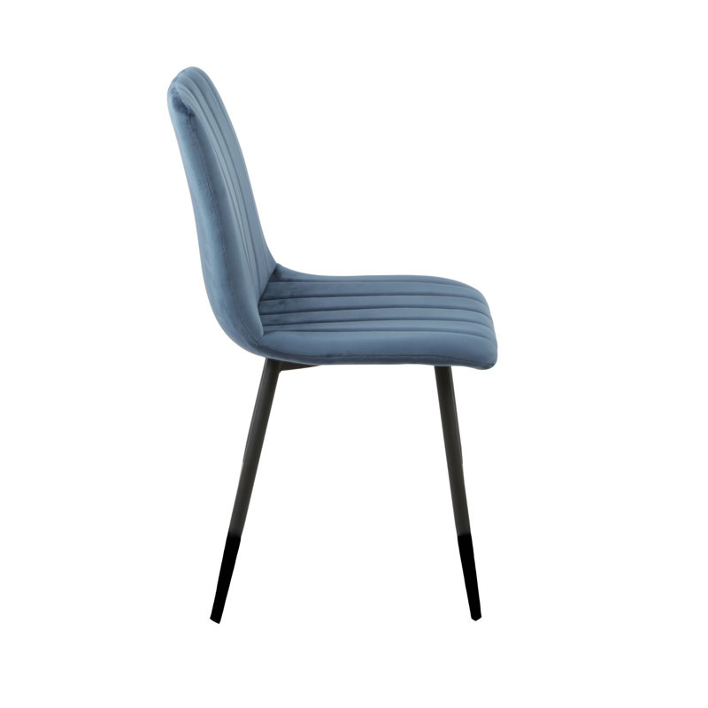38 cm H Velvet Side Chair in Blue