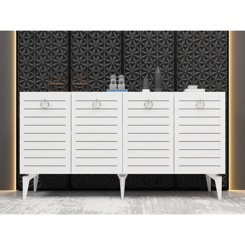 Catena Modern Console Table, White, 100% Melamine Coated Particle Board, Thickness: 0.7 inches | Stylish & Functional Design for Entryways, Living Rooms, & Hallways, Durable & Easy to Clean