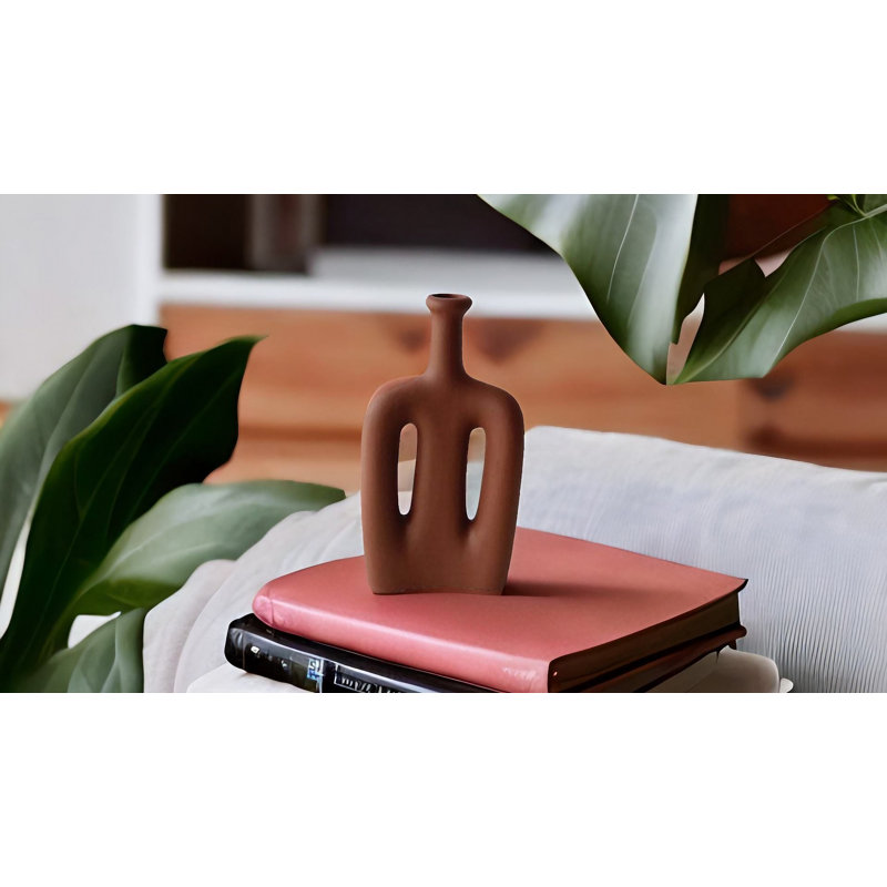 Coryann Ceramic Table Vase, Red, 27cm H x 15cm W x 5cm D