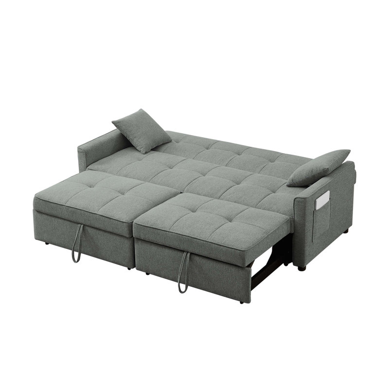 Jahari Upholstered 80.7'' Sofa, Dark Gray Polyester