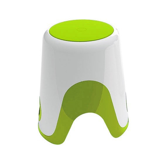 Wendy Plastic Accent Stool, White / Green