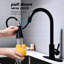 Robinet de cuisine escamotable noir mat: acier inoxydable, tête rotative à 360 °, revêtement anticorrosion, régulation facile de l'eau avec une seule poignée - bec rotatif, surface, contrôle-730460392