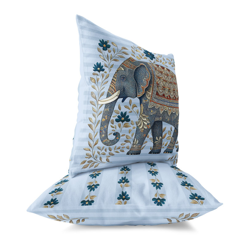 Housse et insert de coussin intérieur / extérieur en polyester Elephantine Delight, 20 po x 20 po