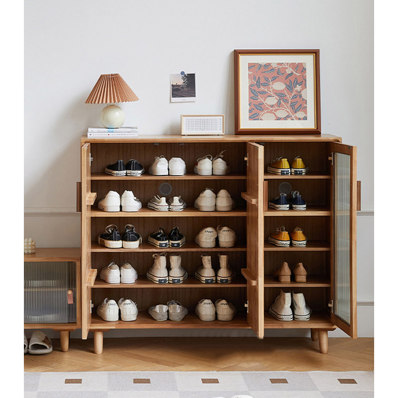 Armoire pour chaussures en bois d'hévéa