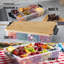 Farberware SnackleBox Bamboo Board and Box, Multi-Purpose Portable Snack Box with 7 Snack Dividers, Rectangle Chopping Board Lid and Black Locking Handles, 20 x 33cm