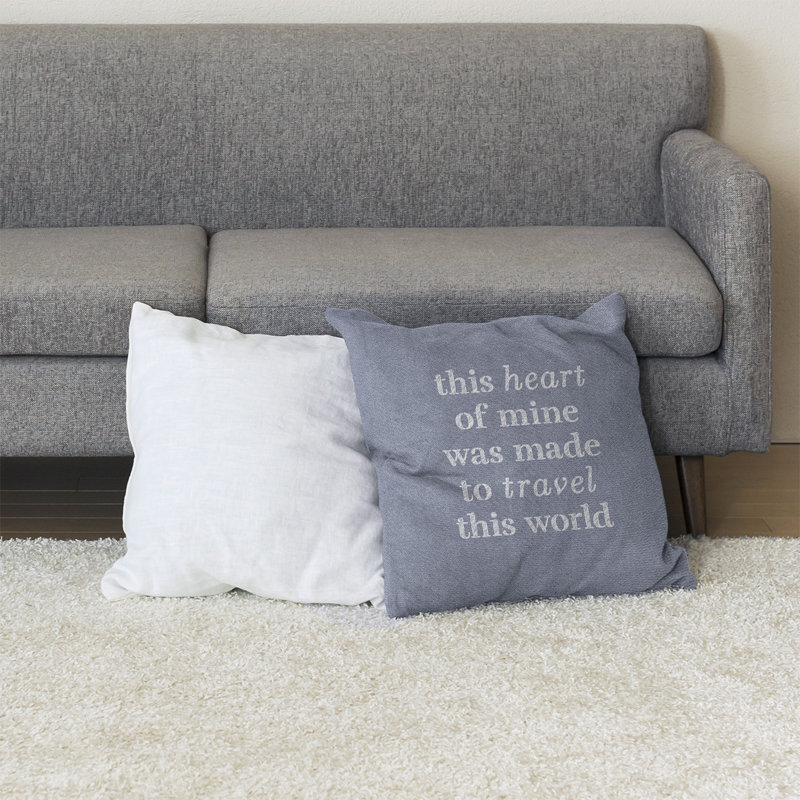 Coussin de sol, 40 po x 40 po, Bleu / Blanc